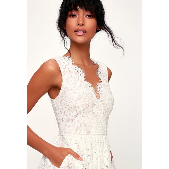 LULUS Love Swept Lace Midi Skater Dress - Picture 3 of 13